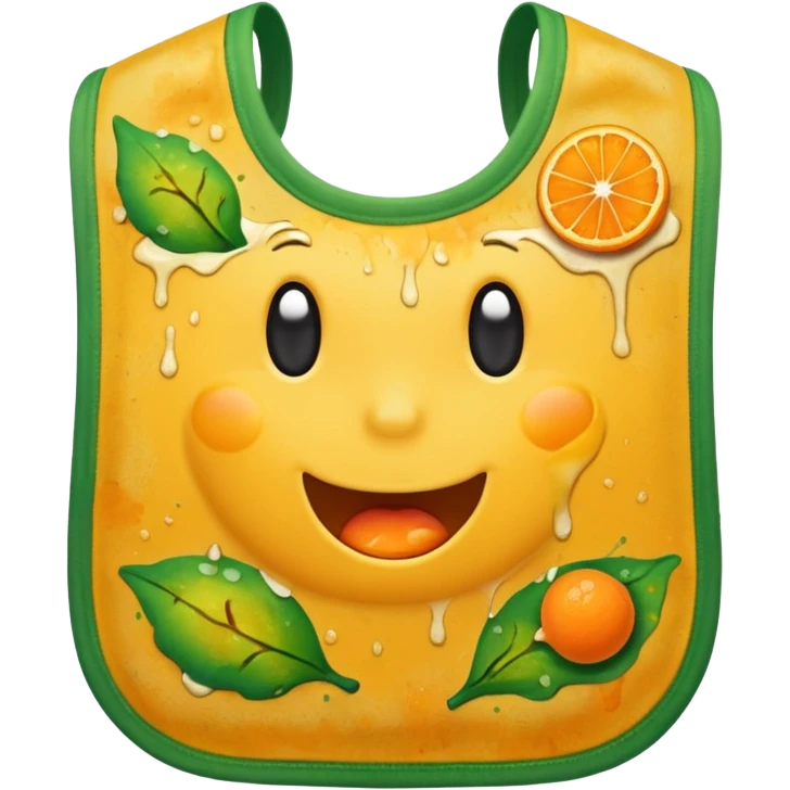 Yellow bib with food stains emoji