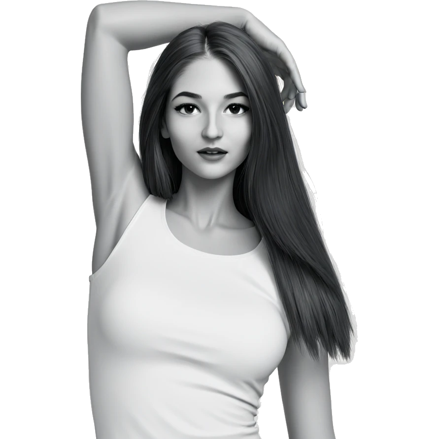 monochrome portrait of girl emoji