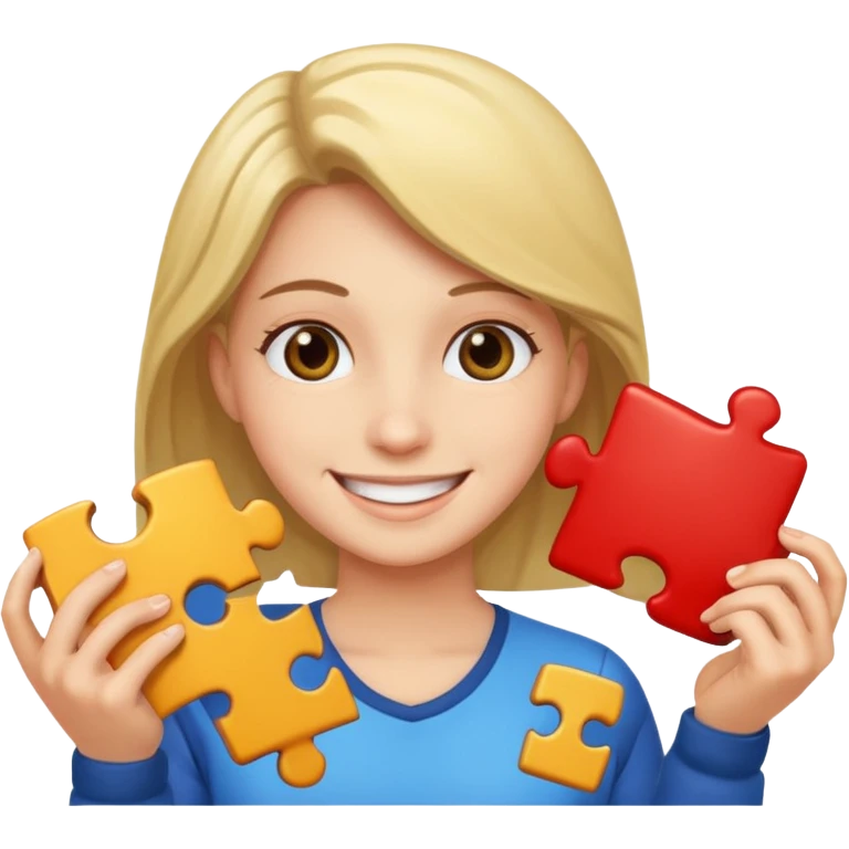 Happy doing puzzles emoji