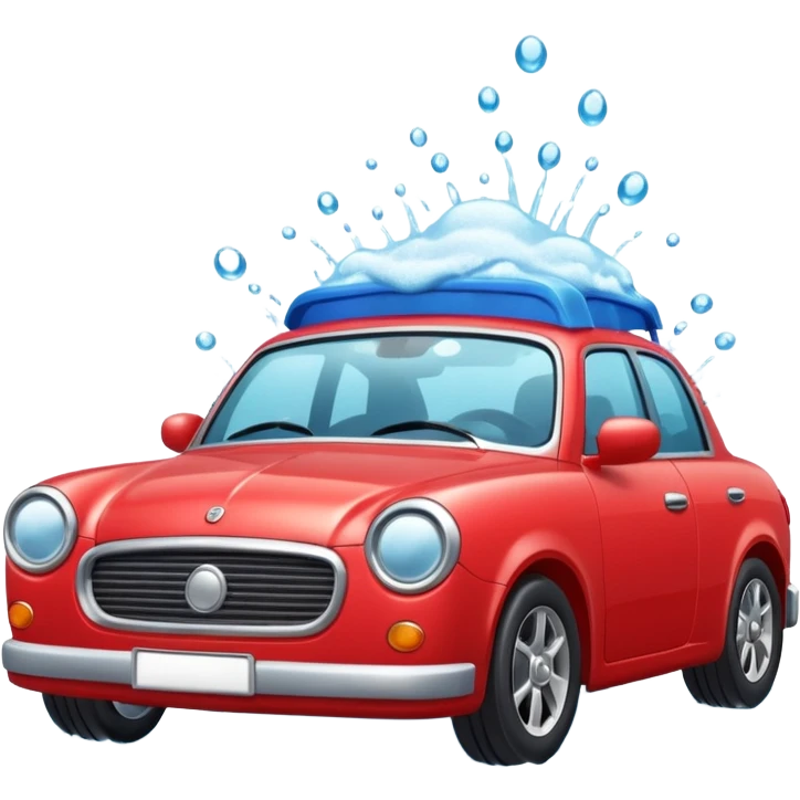 car wash scene with water and foam on car emoji