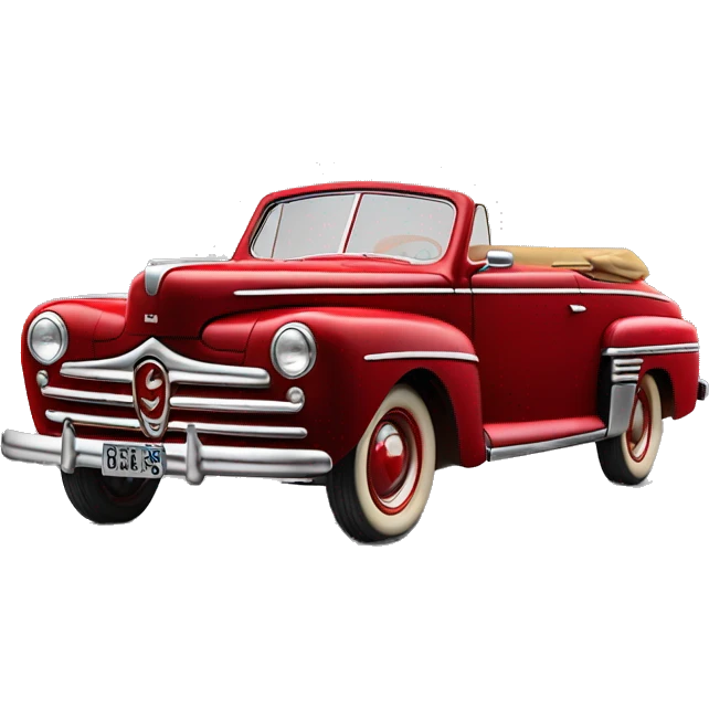 1948 Ford De Luxe convertible red greased lightning emoji