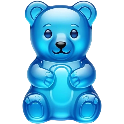 A neon blue gummy bear emoji
