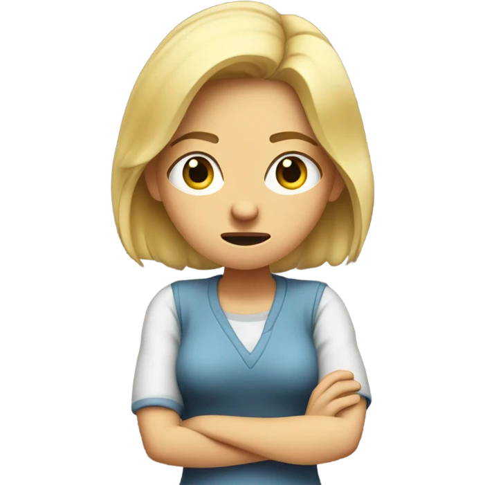 frustrated blonde girl emoji