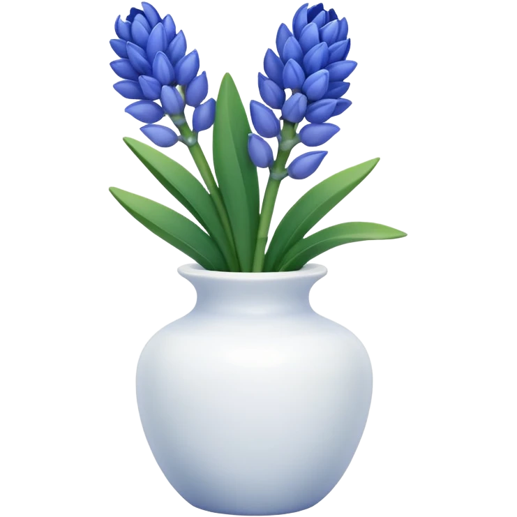 ChatGPT said:

A small white ceramic vase holding a delicate blue hyacinth with soft green leaves — simple, elegant, and calming in a cozy, minimalist style. emoji