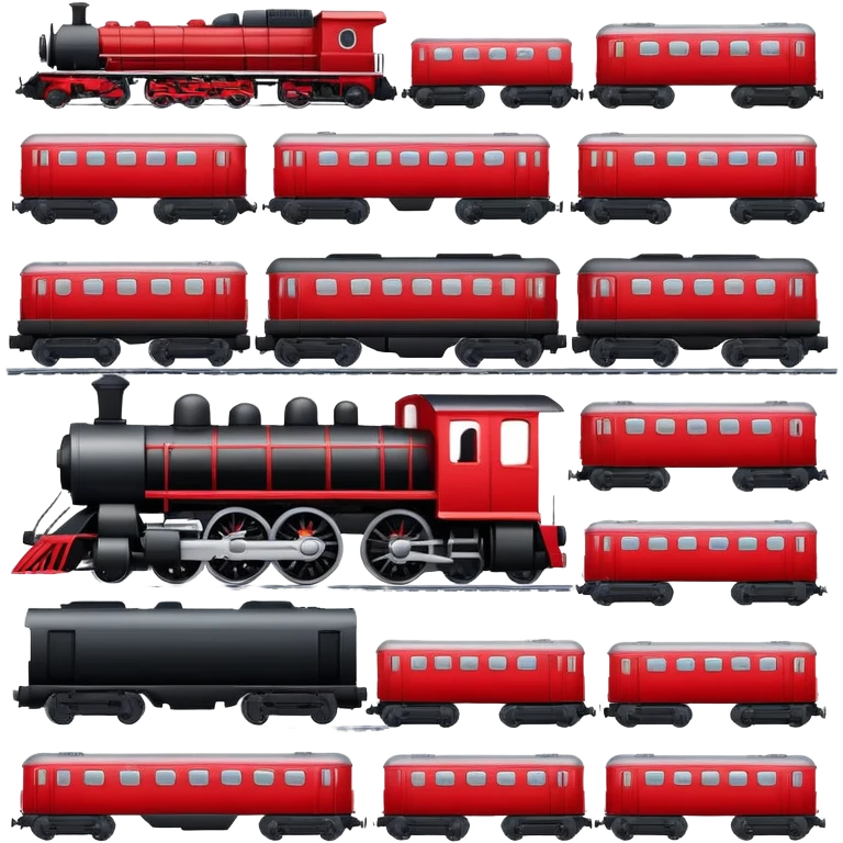 train with locomotive and cars on tracks emoji