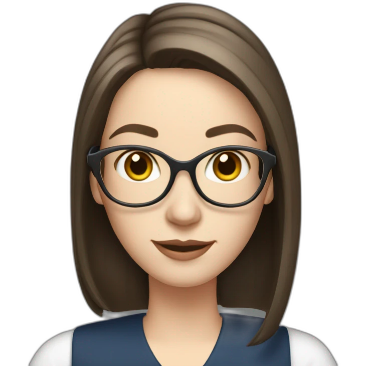 English teacher, white brunette girl with iPad emoji