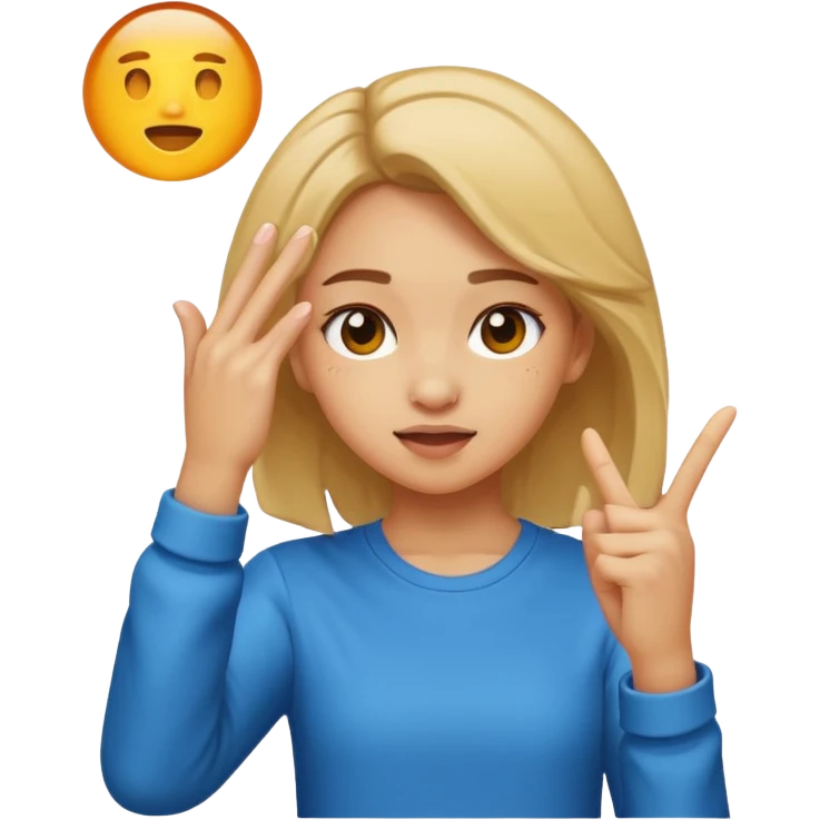 A girl dabbing emoji