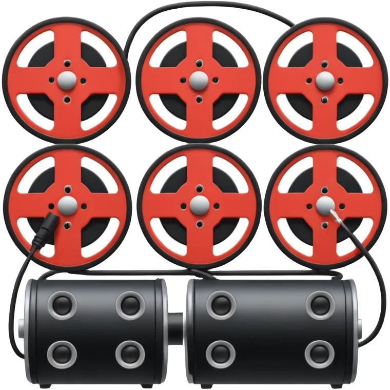 concert black Cable reels connected do a speaker emoji