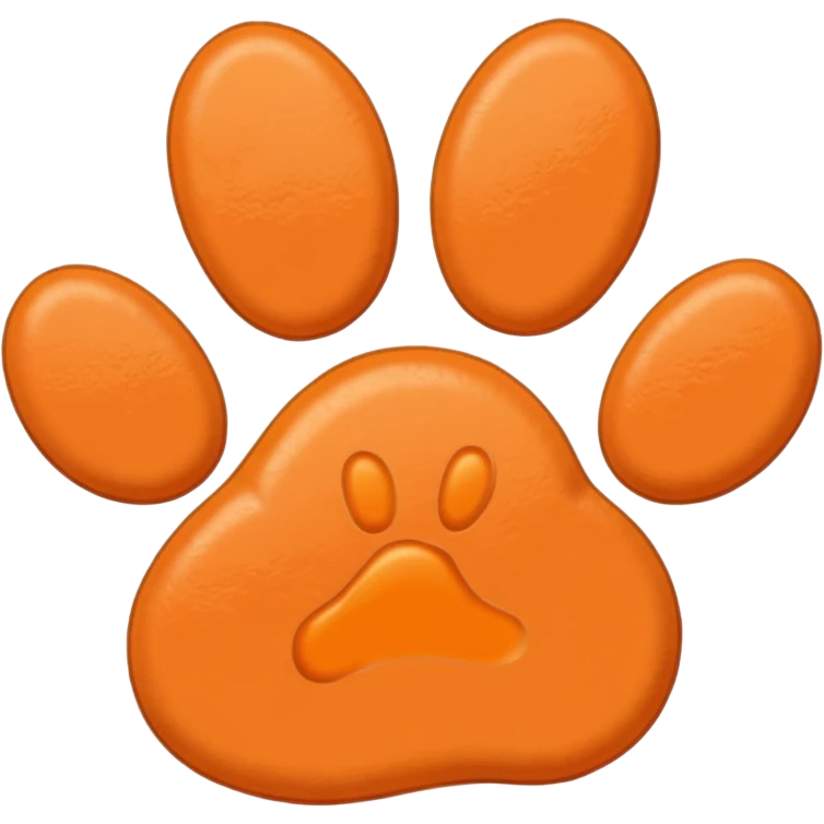 a pale pastel orange pawprint emoji