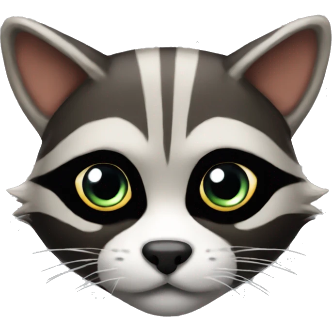 Cat head raccoon body emoji