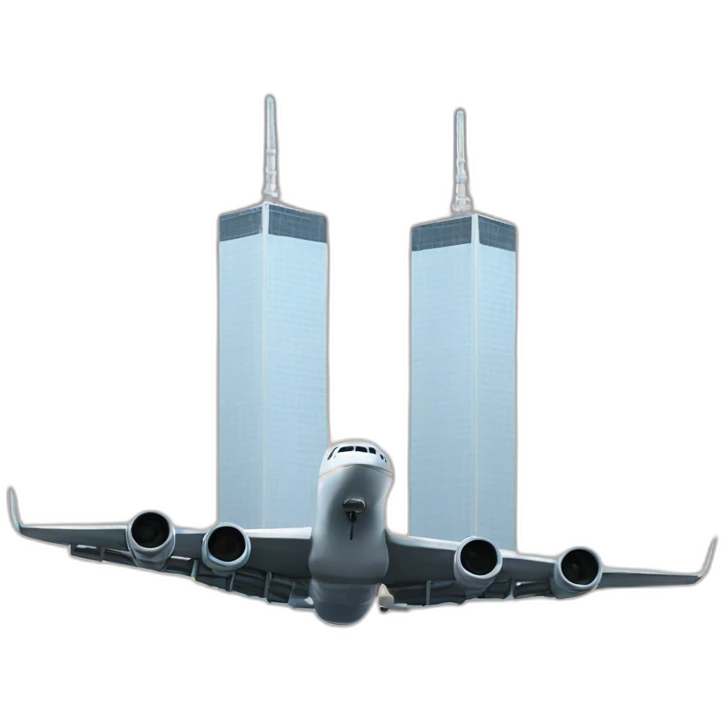 twin towers airplane emoji