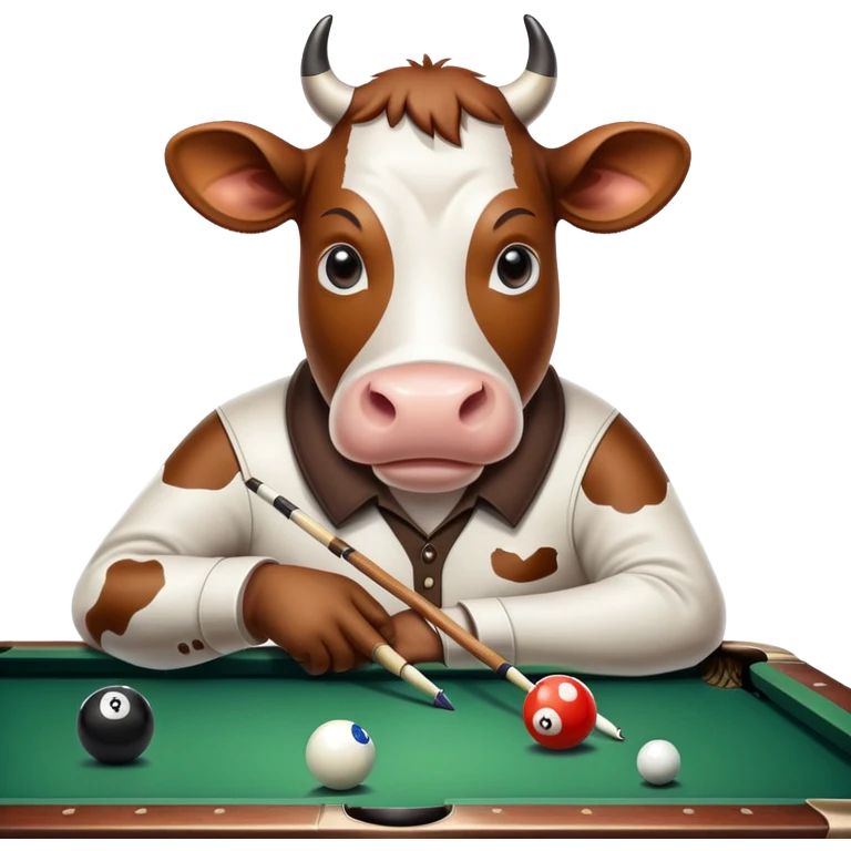 Cow shooting pool billiards  emoji