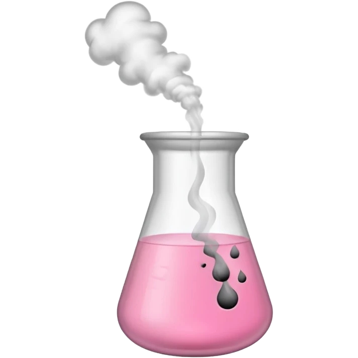 pink beaker with smoke no face one tube emoji