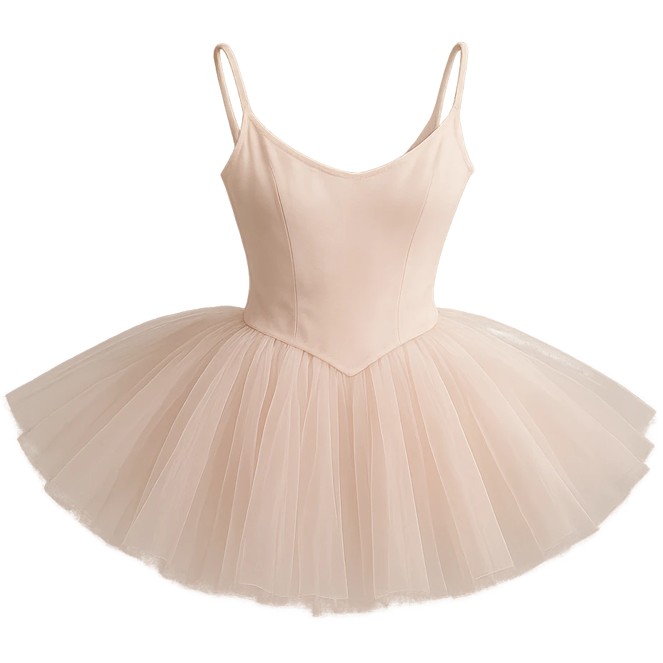 a pale pink tutu, simple and elegant, delicate fabric, soft lighting, minimalistic background emoji