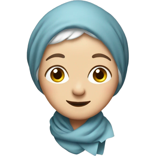 A cute granny with her head wrapped around a hankerchief emoji