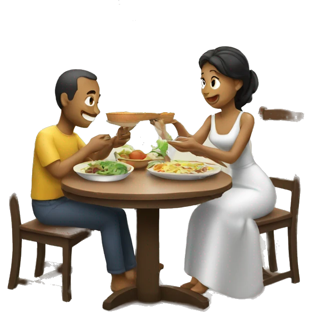 Wife gives husband meal emoji