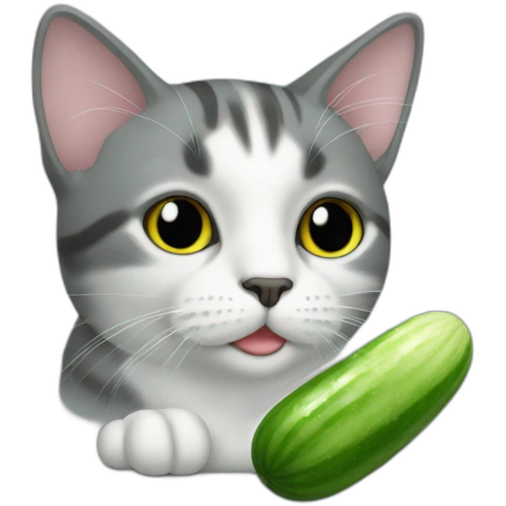 Cat with cucumber  emoji