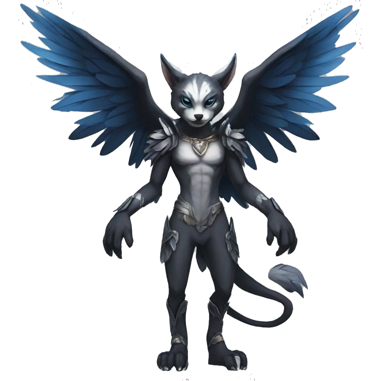 Anthro cool edgy winged animal hybrid full body emoji