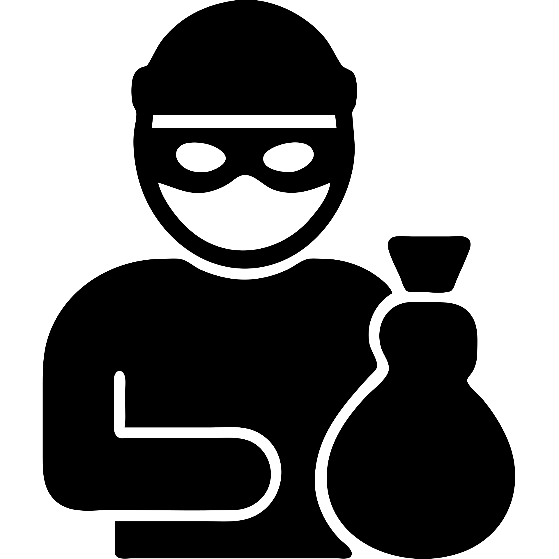 male thief icon, simple and bold, clear silhouette, minimal details, suitable for use as an icon emoji