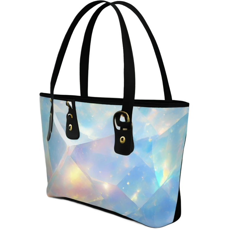 opal Crystal gemstone tote handbag emoji