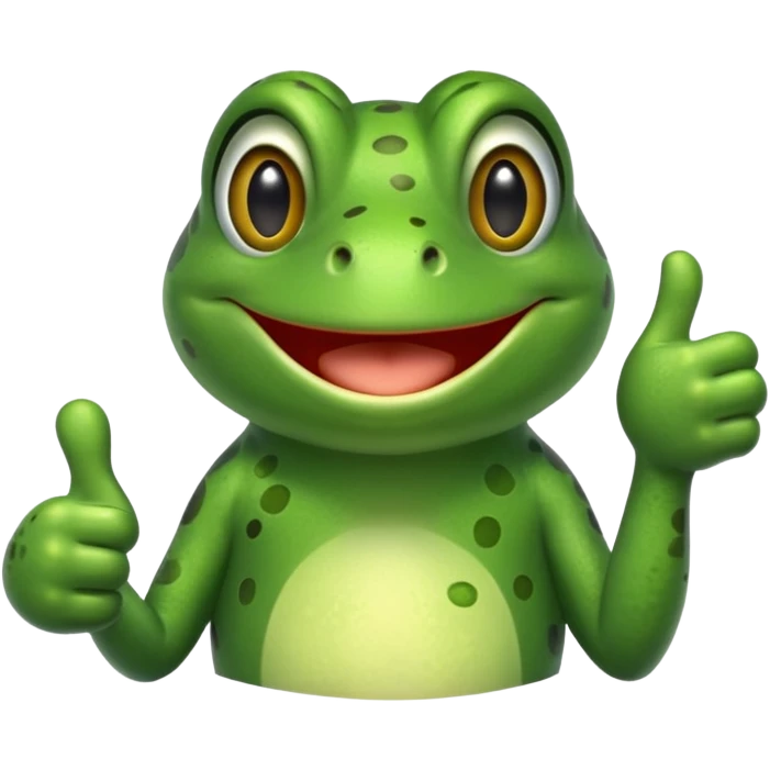 Frog winking with thumbs up emoji