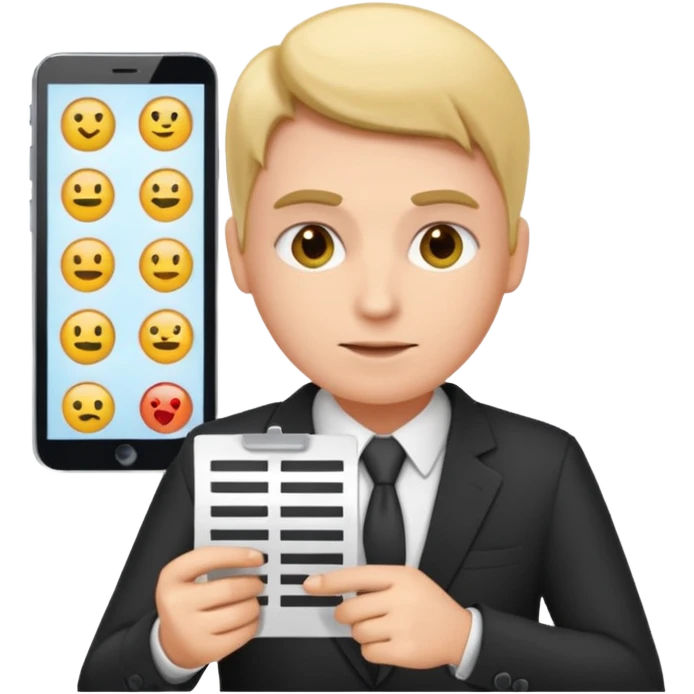 businessperson checking boxes on a digital registration form emoji emoji