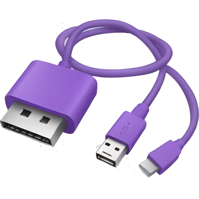 Purple usb cable  emoji