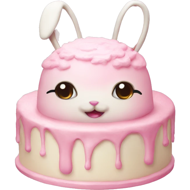 bunny pink cream cake emoji