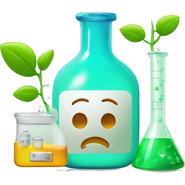 chemical flasks and a phone with a formula on it emoji