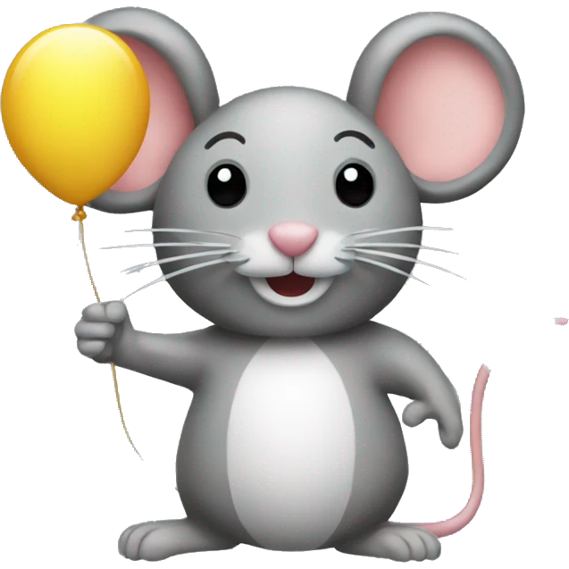 Mouse shaped balloon emoji