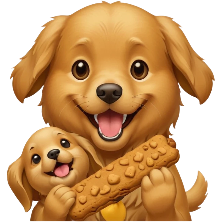 dog biting dog treat emoji