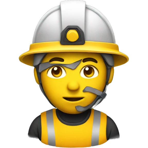 yellow emoji miner with helmet emoji