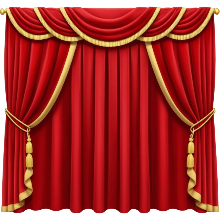 Simple, opened red curtains black background  emoji