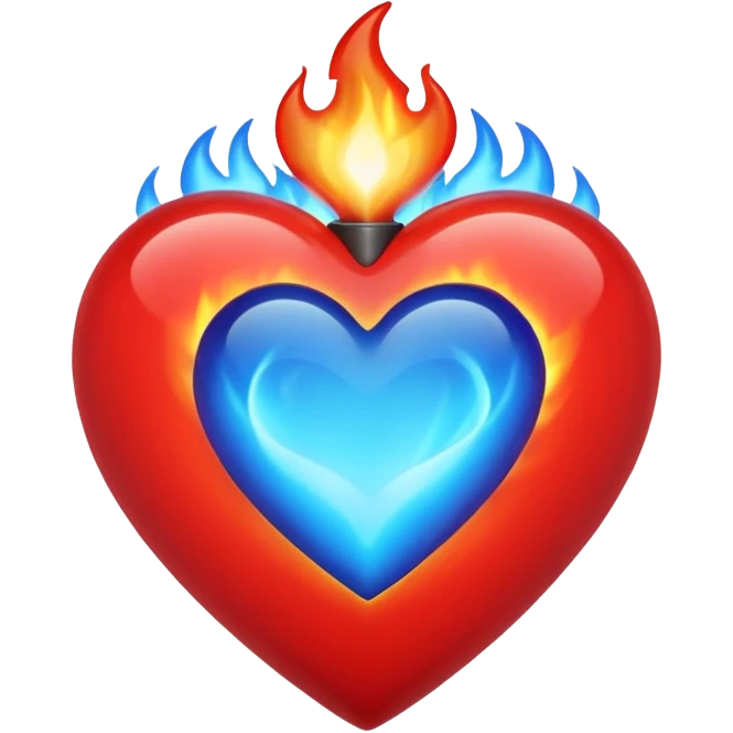 red heart with blue fire emoji