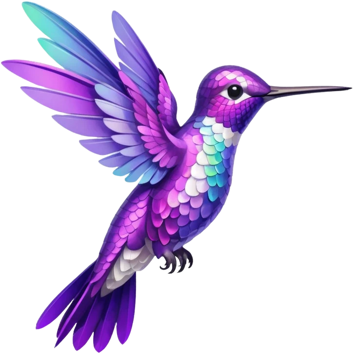 hummingbird white and purple emoji