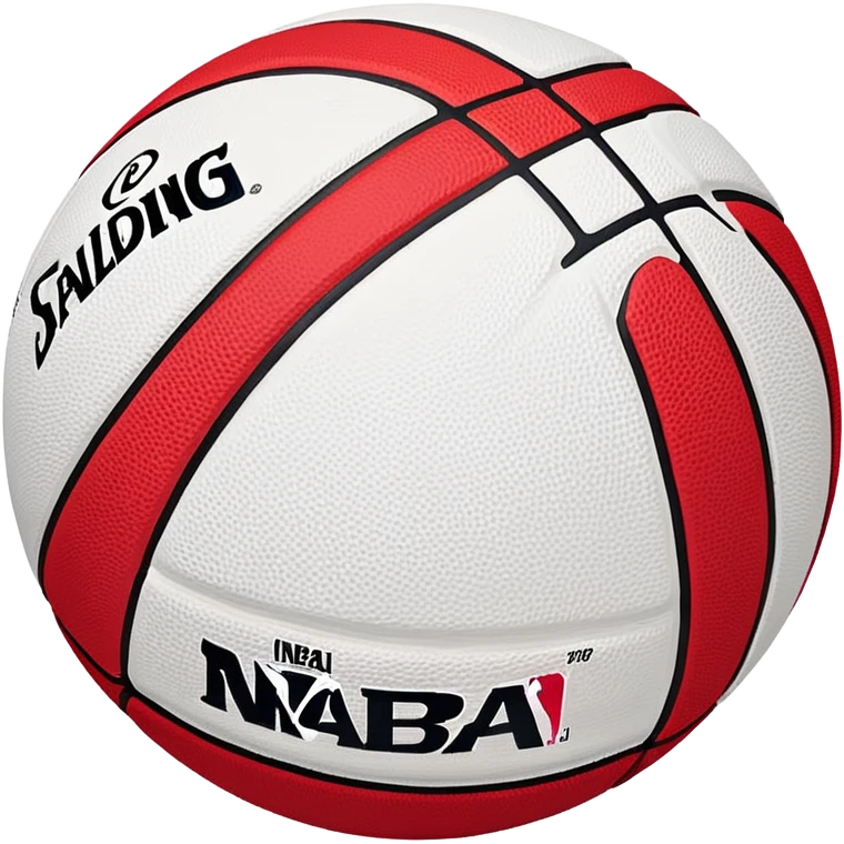 minimalist red Spalding basketball with simple NBA logo, few colorful lines, clean design emoji