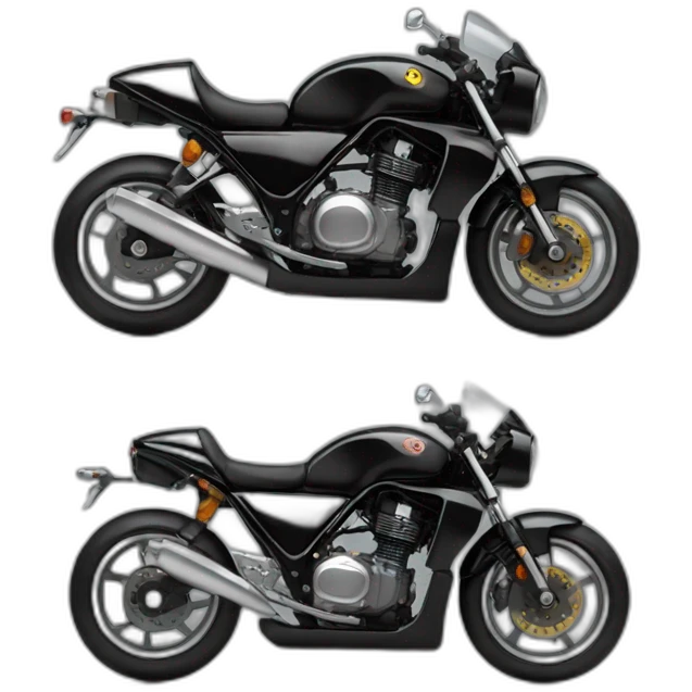 Black 250z motorcycle with helmet emoji