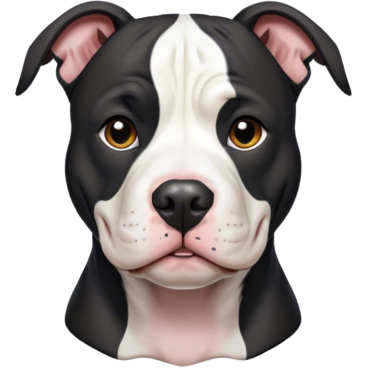 Black and white  pitbull emoji