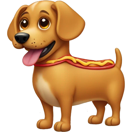 weenier dog wearing a hotdog costume  emoji