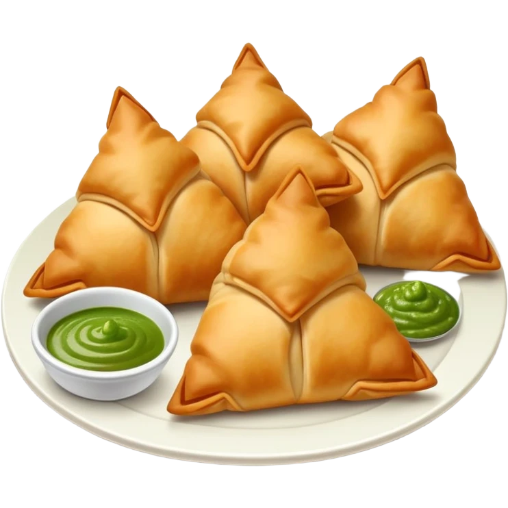 Samosas with chutney on the side emoji