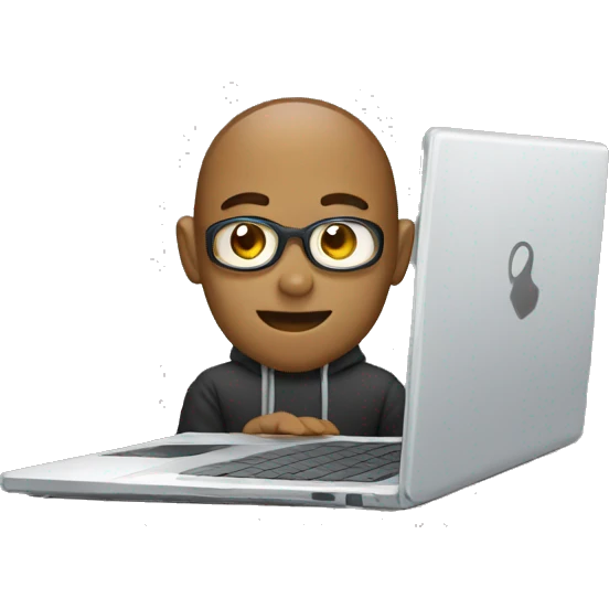persona editando en laptop  emoji