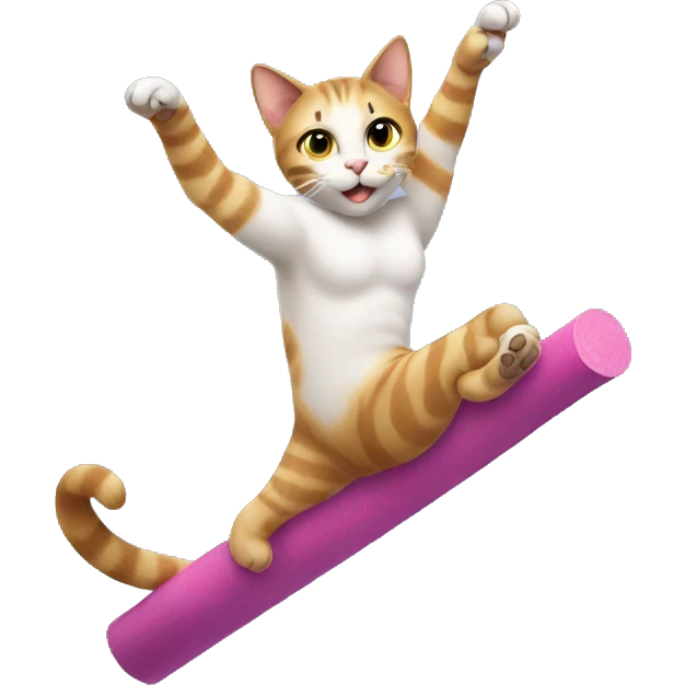 Cat doing gymnastic emoji