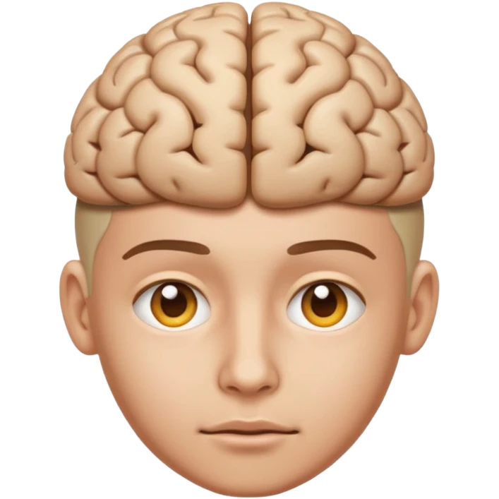 person with their brain outside of their head, looking interested, emoji style emoji