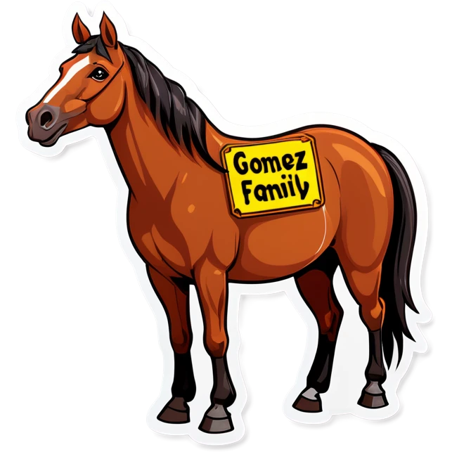 Horse with sign Gomez Family  emoji