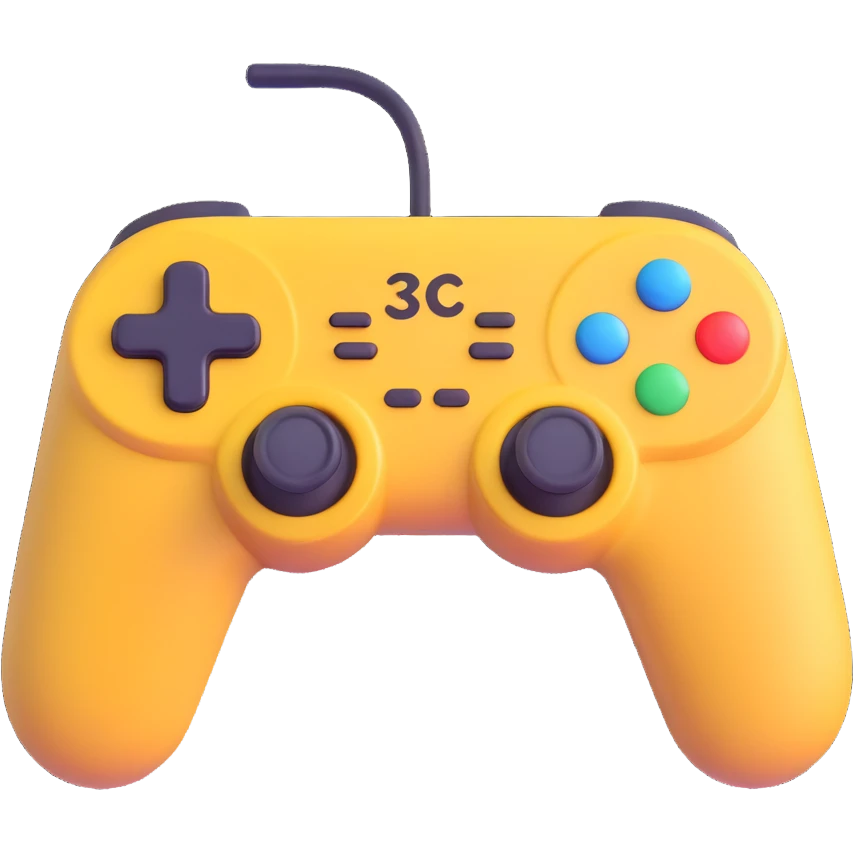 gamepad, 3D emoji style, soft shading, lively and expressive, suitable for app icon emoji