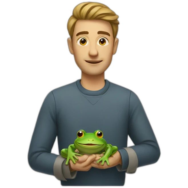 man with frog emoji