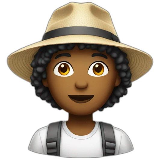 Bold young man with bucket square hat emoji