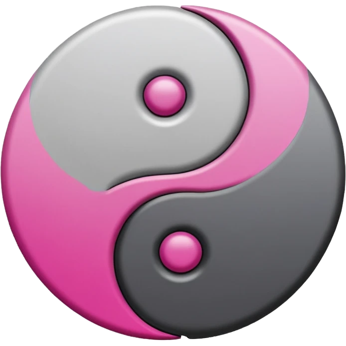 Yin Yang grey and light magenta  emoji