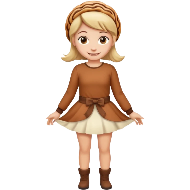 A girl full body. When a cinnamon roll outfit. emoji