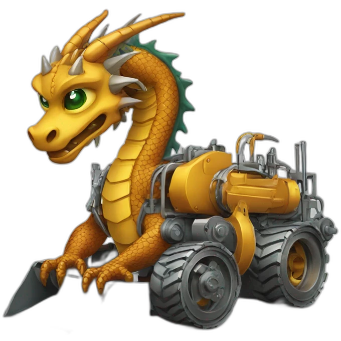 Dragon  Engineering machine  Draw a dragon by an engineering machine emoji